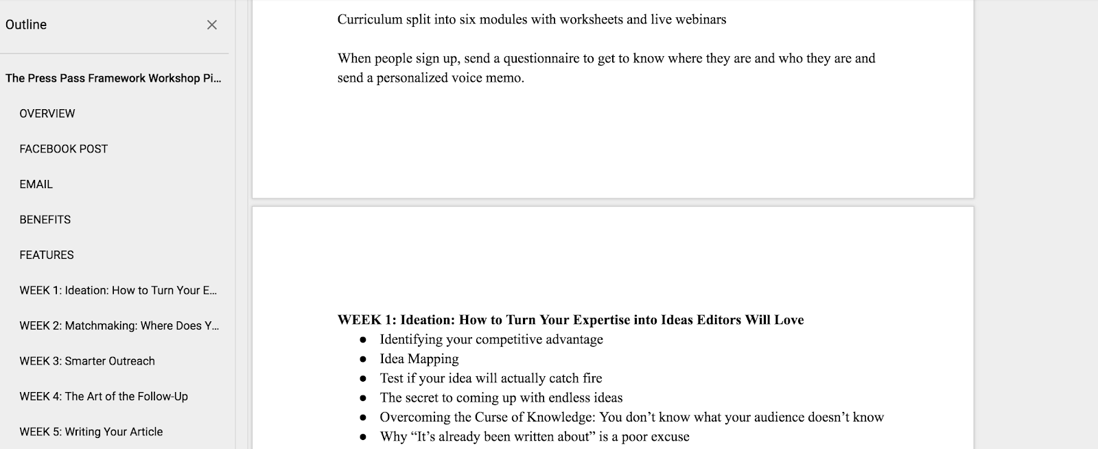 Product launch -- Outline