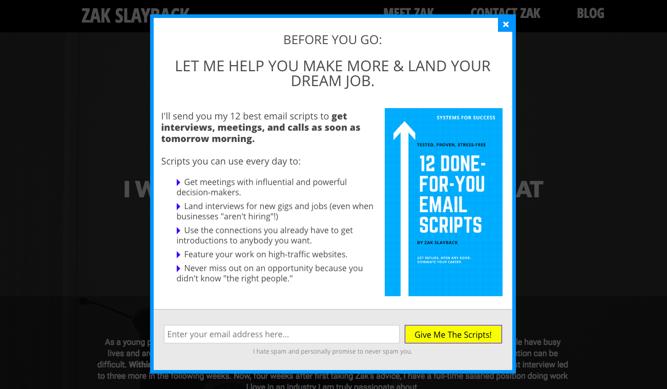 how to build an email list -- pop up